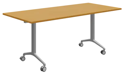 SLKP 180/80 Pojízdný skládací stůl 1800 x 800 mm, deska buk Royal/nohy stříbrný lak